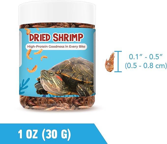 JOR Dried Shrimps for Turtle, Freeze-Dried High Protein, Low Fat Snack for Shell Growth & Energy, Easy-Chew Treat for Tropical Fish, Reptiles, Amphibians & Other Aquarium Pets, 1 oz
