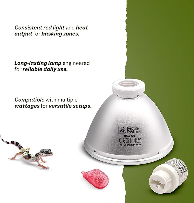 Reptile Systems Eco Halogen – Red 25w – Lamp for Reptiles & Amphibians – Light for Tanks, Vivariums & Crested Geckos