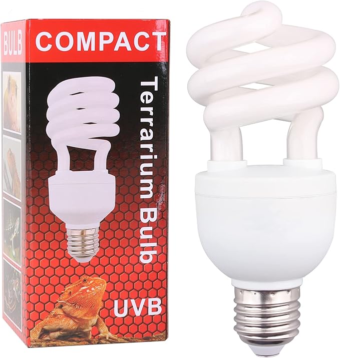 Aiicioo UVB Reptile Light 5.0 13W Desert UVB Spiral Compact Fluorescent Lamp UVB Reptile Light Bulb Tropical and Sub-Tropical UVB Bulb for Reptiles Bearded Dragons Lizards
