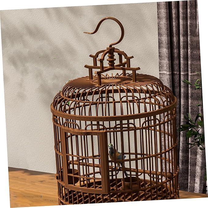 POPETPOP Bird Cage Large Birdcage Plastic Design Parakeet Travel Cage for Macaw
