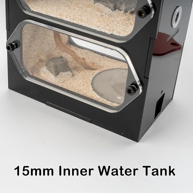 Acrylic Ant Farm Nest – Vertical Observation Formicarium with Red Cover and Simulated Tunnel Structure, Stackable Modular Ant Habitat