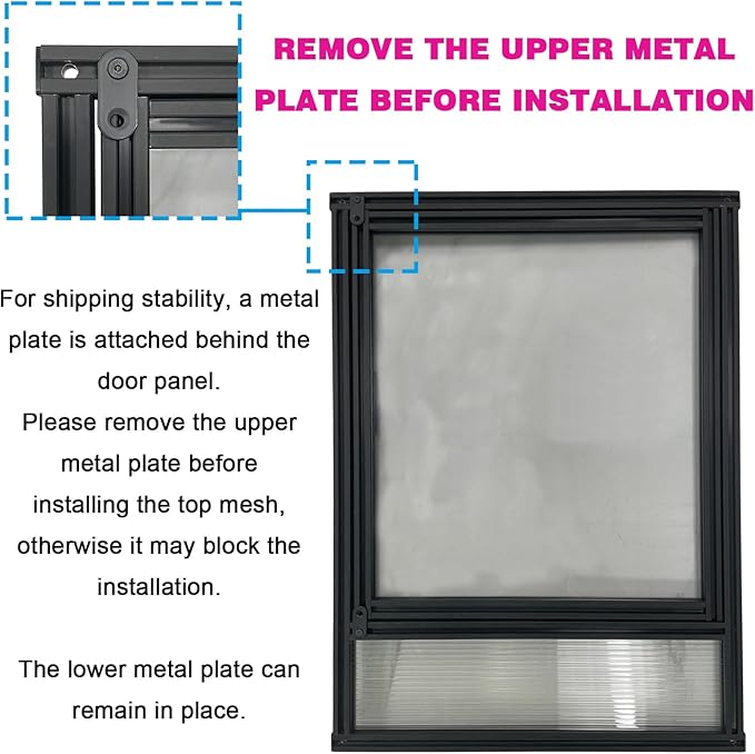 30 Gallon 18x18x24 Tall Terrarium, Aluminum Frame Gecko Tank with Clear Ventilated PC Panels, Mesh Top, Locking Door for Crested Gecko Chameleon