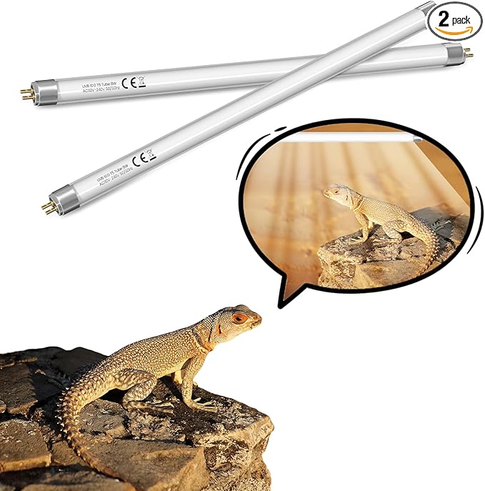 GlowUp 12inch T5 8W 10.0 Reptile UVB Bulb T5 UVB Reptile Light Bulb UVA UVB Lamp Tube for Bearded Dragons Turtles Chameleon and Lizards Tropical Desert Reptiles- 2Pack