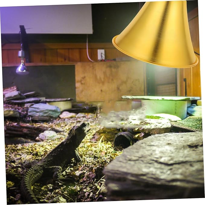 VICASKY Deep Reptile Lampshade with Insulation Design Durable Metal Heat Lamp Shade for Reptile Tanks Optimal Lighting Conditions Safety Oriented for Outdoor Use
