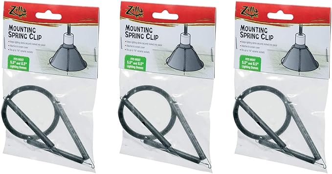 Zilla 3 Pack of Mounting Spring Clips for Reptile Habitat Lighting Domes