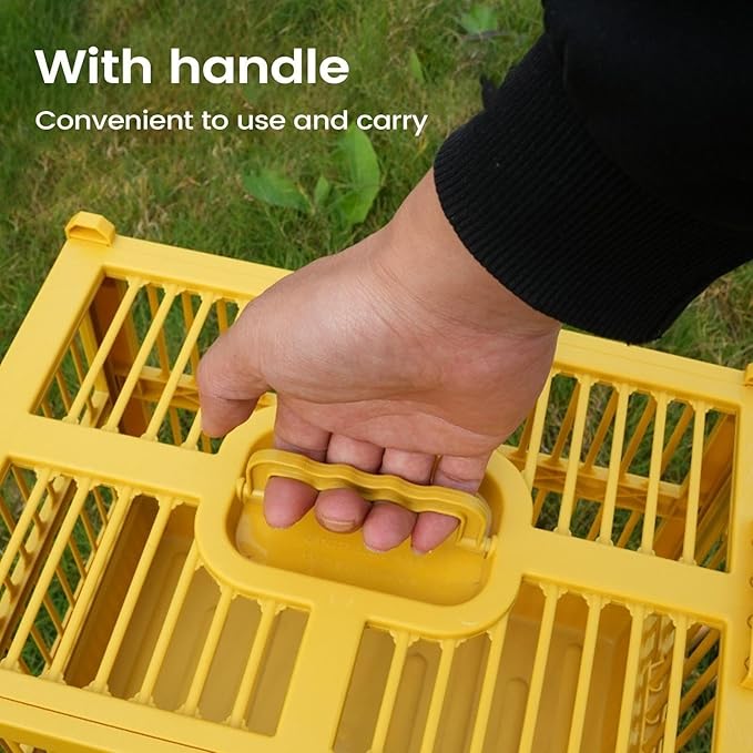 Handle Bird Cage Yellow Bird Aviary Parrot Cage Small Flight Birdcage Bird Carrier Square Travel Carrier Cage with Standing Perch