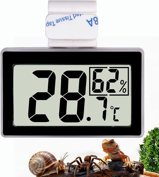 Digital Reptile Thermometer for Tank, Temperature and Humidity Monitor with Probe, Terrarium Thermometer Hygrometer for Gecko, Crested Gecko, Snake, Bearded Dragon Tank Accessories