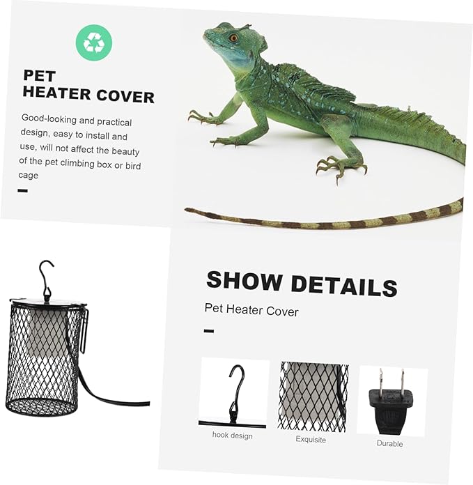 UKCOCO Parrot Heater Protector Lampshade for Reptile Heating Heat Preservation Lamp Cover for Installation Reptile Tanks US Plug Compatible