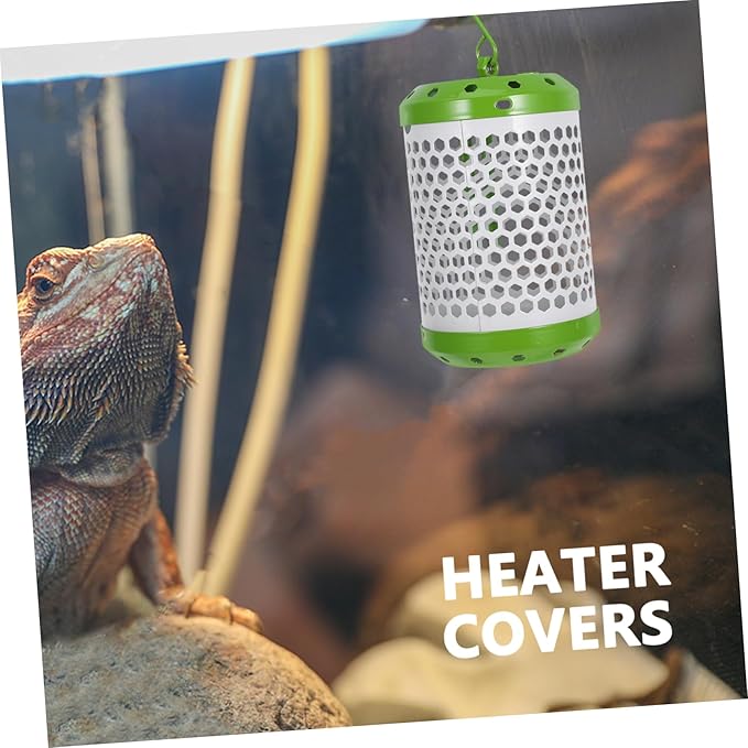 Mikikit Adjustable Ceramic Lamp Guard for Reptiles Emitter Holder Mesh Cage for Turtles Lizards and Birds High-Temperature Design