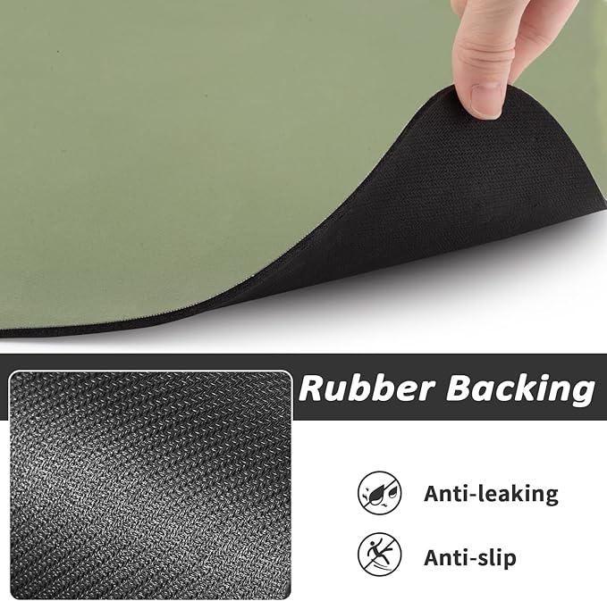 HotLive Dog Food Mat - Absorbent Cat Mat for Food and Water, No Stains Pet Feeding Bowl Mat, Easy to Clean Pet Placemats, Quick Dry Dog Water Dispenser Mat for Messy Drinkers | Paw Green 12"x 19"