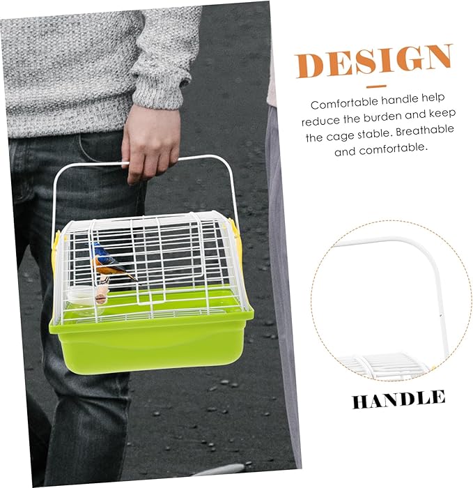 Totority Portable Parrot Travel Cage with Ventilated Metal Wire Wear-Resistant Bird Carrier for Outdoor Trips Hiking Camping Comfortable Secure Parakeet Carrying Cage with Handle for Small