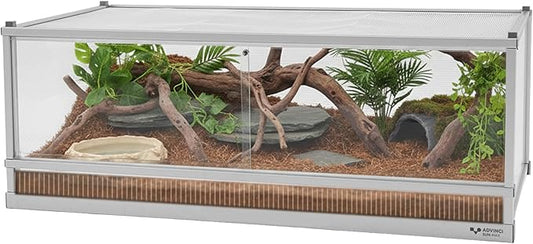 70 Gallon Reptile Tank, Reptile Enclosure for Easy Maintenance, Top Screen Ventilation & Glass Sliding Door 38''x24''x18''