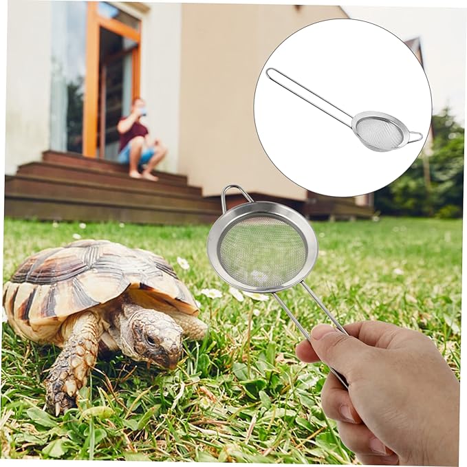 Mipcase 6pcs Stainless Steel Reptile Sand Shovel for Tortoise and Lizard Litter Cleaning Fine Mesh Sifting Tool for Effortless Waste Removal and Bedding Maintenance