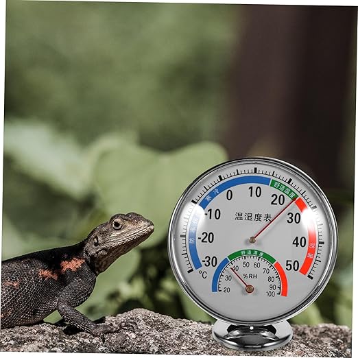 COLLBATH Reptile Humidity Gauge Dual Thermohygrometer for Terrariums Versatile Easy to Mount for Reptile Species