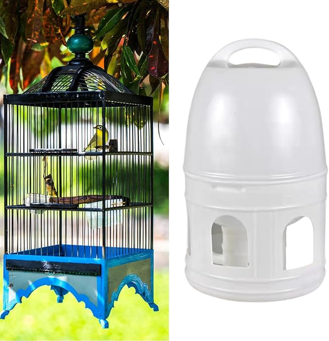 High Capacity 10Litre Automatic Bird Water Feeder Drinker for Pigeons and Parakeets with Hanging Handle Balcony Bird Cage Waterer