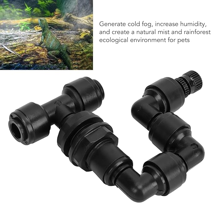 Reptile Humidifiers Smart Misting System, Reptile Mister Automatic Terrariums Humidifier with 360°Adjustable Misting Nozzles Spray Kit for Rainforest Plants Amphibian