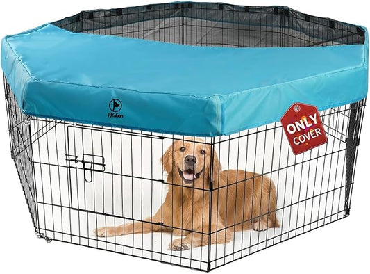 PJYuCien Dog Playpen Bottom Pad,Fits 24 Inch 8 Panels Regular Octagon Metal Exercise Pet Pen,Elastic Buckles Connections,Black (Note:Fence Not Included)