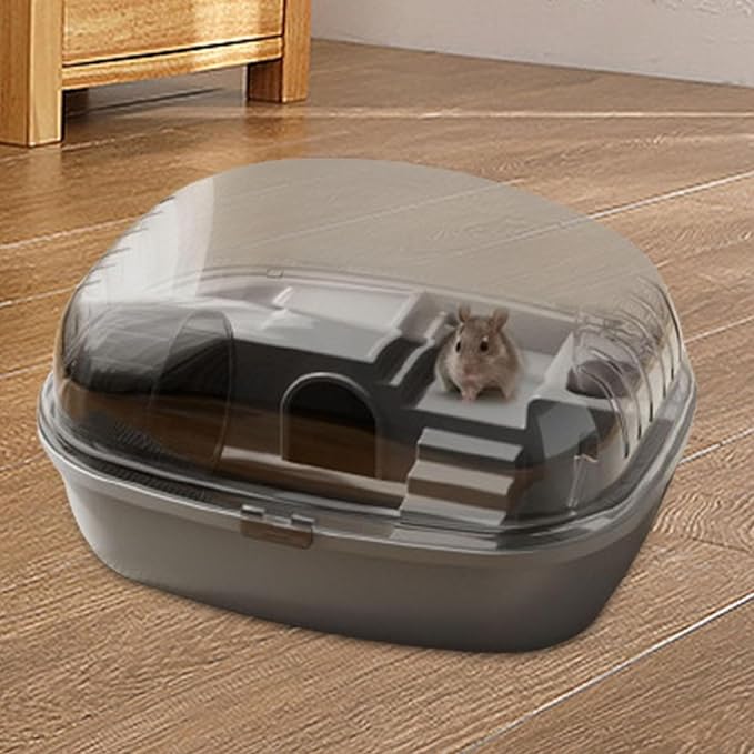 Deluxe Hamster Home with Clear Top and Easy Access, Gray
