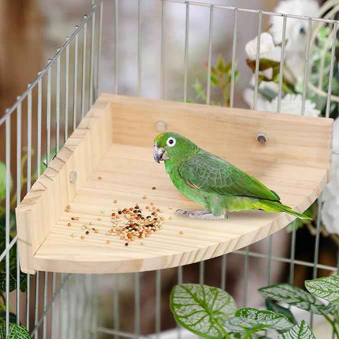 Novabright 10 Pack Bird Perch Stand Toys, 5 Pcs 7 Inch Wooden Corner Platforms & 5 Pcs 8 Inch Parrot Paw Grinding Sticks, Cage Accessories for Cockatiels, Budgies, Parakeets