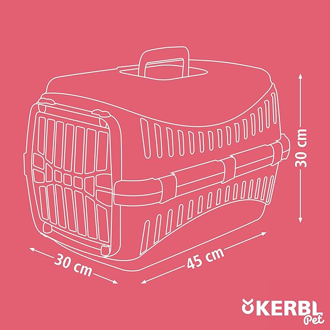 Kerbl Transport Box Expedion with Plastic Door, 45 x 30 x 30 cm, Cream/Taupe