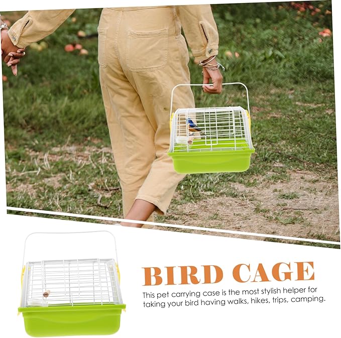 Totority Portable Parrot Travel Cage with Ventilated Metal Wire Wear-Resistant Bird Carrier for Outdoor Trips Hiking Camping Comfortable Secure Parakeet Carrying Cage with Handle for Small