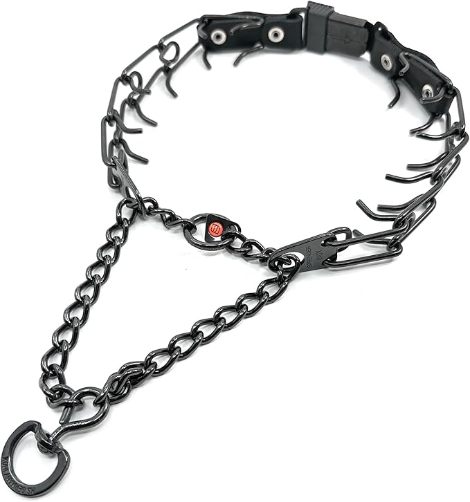 Herm Sprenger 2.25mm Prong Collar for Dog Training – Quick Release Clicklock & Swivel Ring - Dog Training Collar with Black Stainless Steel 2.25mm Prongs for Small Dogs (14-19" Neck)