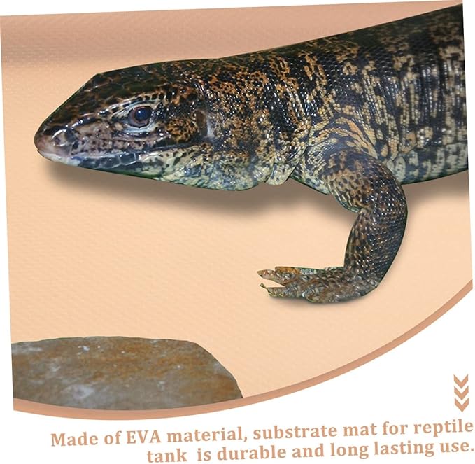 Happyyami Eva Reptile Carpet for Terrarium Soft Bedding Mat for Bearded Dragons Snakes Tortoises and Lizards Non- Eva Liner