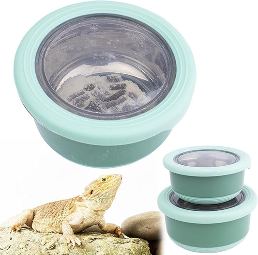 FlidRunest 2 Pack Reptile Cricket Calcium Mixer, Cricket Nutrients Calcium Shaker, Stainless Steel Insect Feeder for Gecko, Chameleon, Lizard, Snake