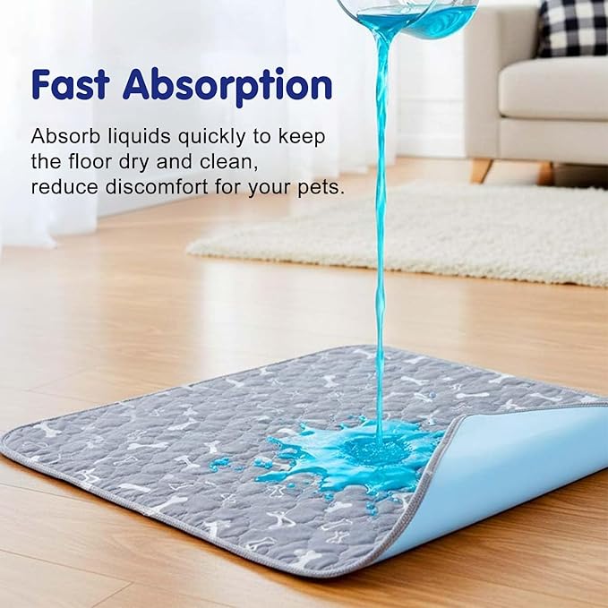 Puppy Pads with pheromones, Elite Pads for Cats, Washable Puppy Pads for Dogs and Cats, Leak-Proof & Anti-Slip Pet Training Pad for Home & Travel(Grey, M: 23.6" × 15.7")