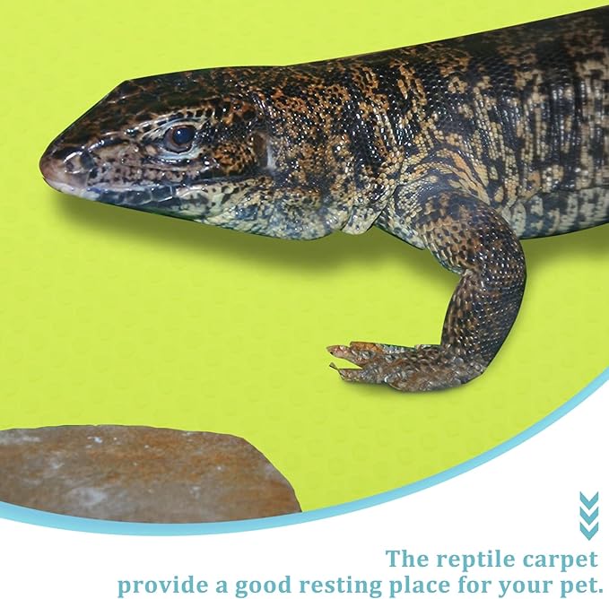 GALPADA Reptile Carpet Mat for Leopard Gecko Tank Substrate Bedding for Snakes Lizards Tortoises and More Easy to Clean Lightweight Liner