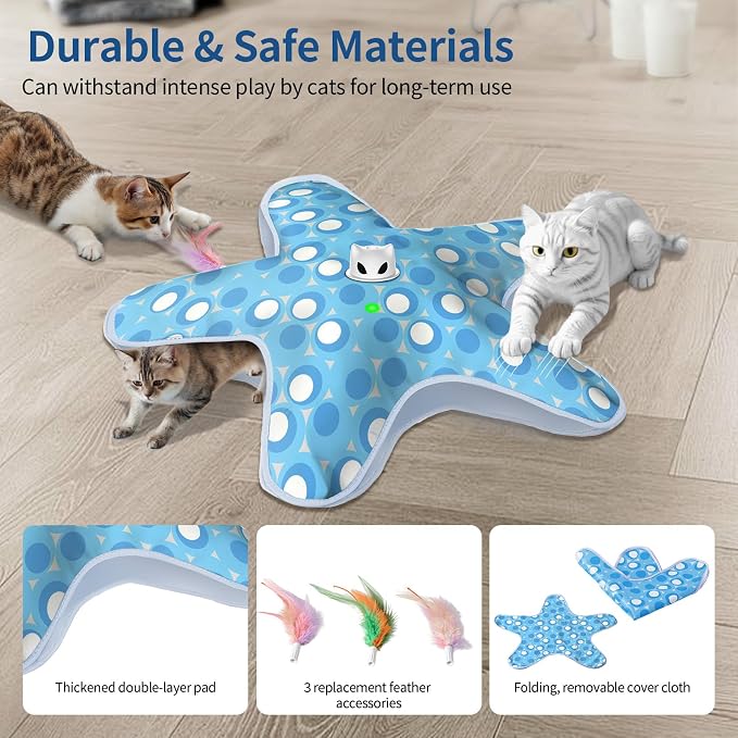 Interactive Cat Toys for Indoor Cats with Moving Concealed Feathers - Image 4