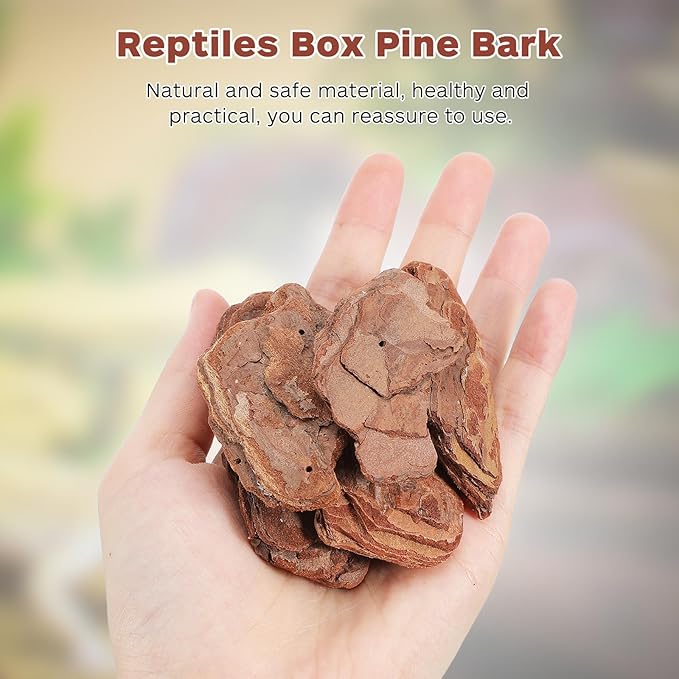 SHINEOFI Reptiles Box Pine Bark Landscaping Decor 500g Natural Wood Chips for Tortoise and Reptile Habitat Terrarium Breeding Box