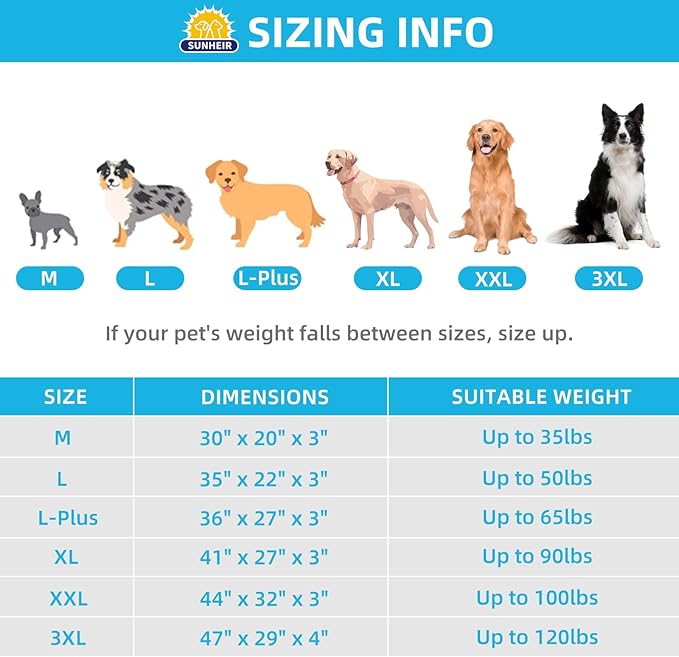 Sunheir Orthopedic Dog Bed for Large Dogs and Extra Large Dogs, XL Waterproof Dog Bed with Removable Washable Cover & Anti-Slip Bottom, Crate Bed, Deluxe Plush Pet Bed Mat, L-Plus(36"X27"X3"), Grey