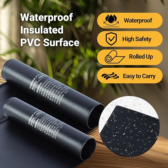 REPTI ZOO 8" X 12" Reptile Heat Pad Fast Heating Pad with Adjust Knob 16W Reptile Heat Mat for Turtles/Hermit Crabs/Bearded Dragons/Leopard Geckos/Snakes/Lizards, and Seed Germination