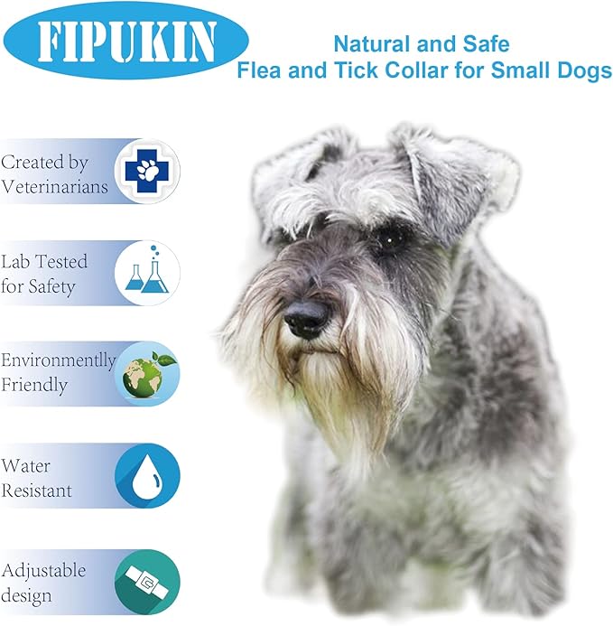 Flea and Tick Collar for Large Dogs, 1‑Pack | Dual‑Action Protection with Built‑in Repellent Drops, 8‑Month Waterproof Design | Natural Essential Oils, No Harsh Chemicals