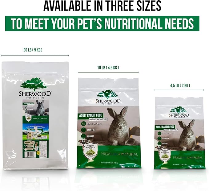 Sherwood Pet Health Adult Rabbit Food Timothy Hay Pellet 10 lbs. Hay-Based, Grain-Free, Soy-Free for Better Digestion