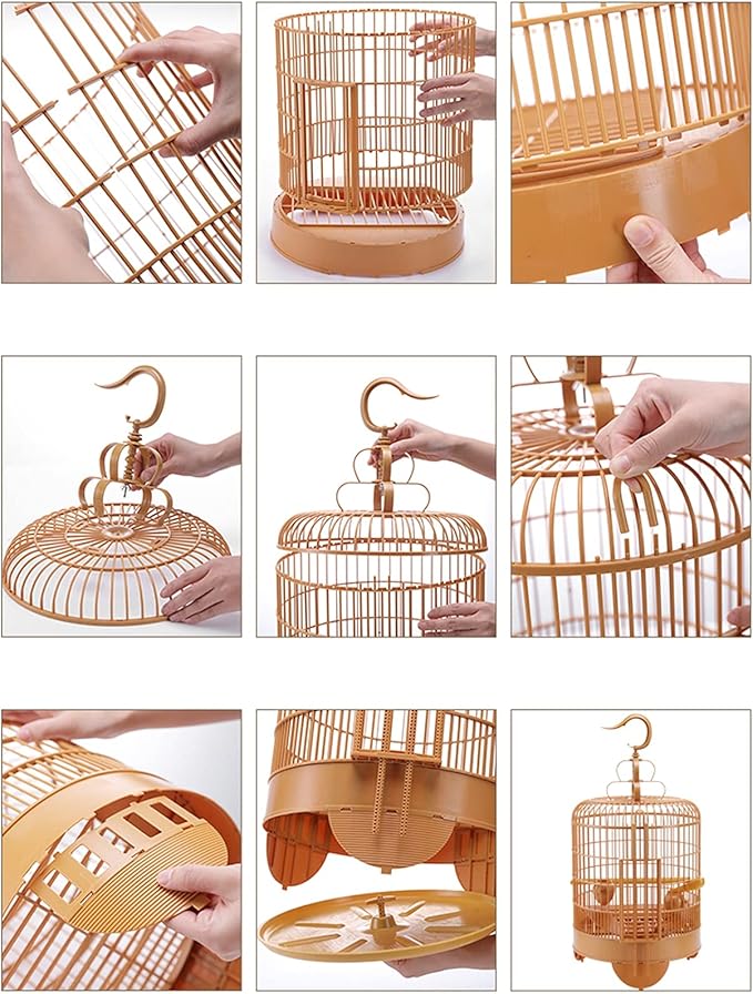 Bird Cage Portable Bird Carrier Parrot Travel Cage with Feeding Cups Breathable Travel Cage Lightweight Bird Carrier for Indoor Outdoor Birdcage,