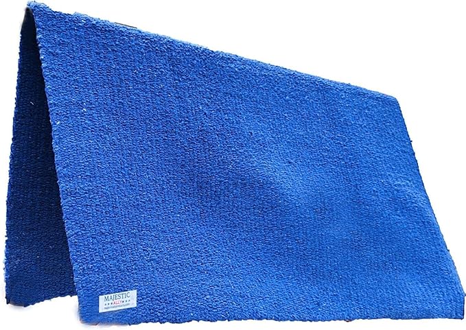 Majestic Ally Solid Color 34"x 36" Traditional Acrylic Saddle Blanket with Hemline Edges-3.7 lbs (Royal Blue)