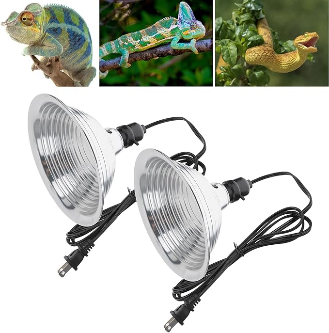Zerodis Reptile Light Shade, No Light Emission Heat Lamp Fixture for Room Garage or Art Studio Eptile Pet Glass Containers (8.5 inches US Plug)