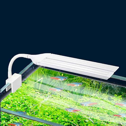 Led Aquarium Light Clip on Fish Tank Light Full Spectrum Plants Lights with Timer Auto On Off, 3 Colors Mode, 360° Adjustable 2 Light Bar, Aquarium Lamp Suitable for 20-40 Gal Fish Tank