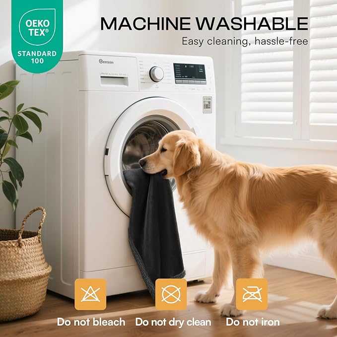 Luciphia Waterproof Bed Blanket Washable,Soft Sherpa Fleece Puppy Reversible Throw Blankets for Medium Large Dog Cat,Furniture Cover Protector Couch Bed from Liquid Pee and Pet Fur, Black,65" x 57"