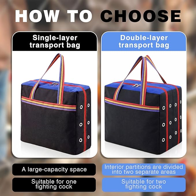 Gilprop Single Compartment Cage for Transporting Roosters, Galponeras Bolsa Jaulas para Gallos De Pelea, Maleta Cargador Carrier Case Chicken Crates Travel Competition Canvas Bag Fighting