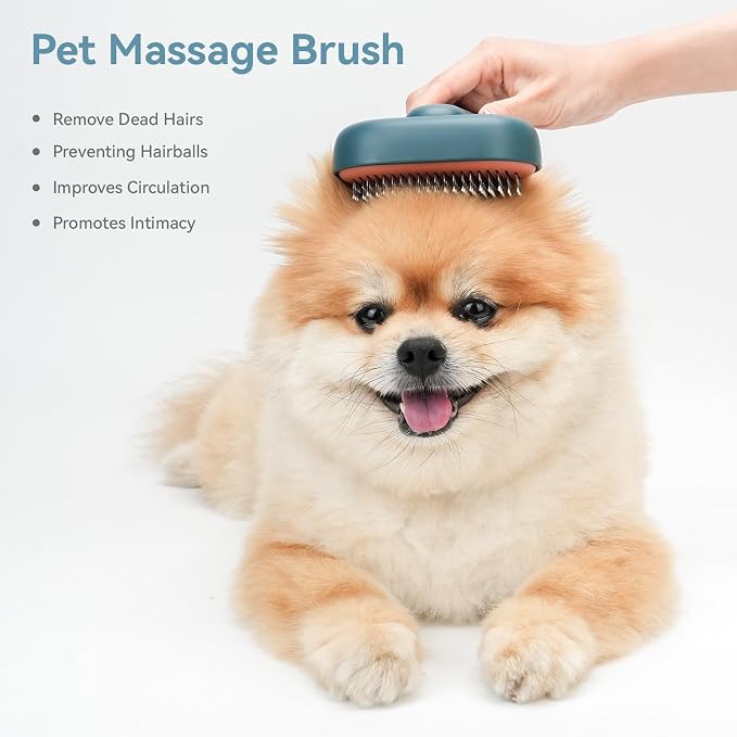Aumuca Skin Friendly Self-Cleaning Slicker Brush for Dogs & Cats, Gentle Pet Grooming Tool for Shedding & Deshedding, Efficient Hair Remover for Long & Short Haired Pets - Image 5