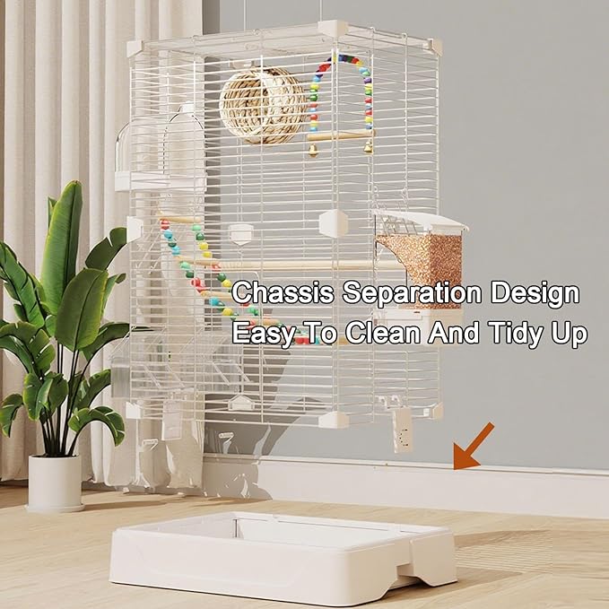 Outdoor Flight Bird Cage White, Parakeet Bird Carrier Travel Cage Indoor Flight Bird Aviary for Cockatiels, Canaries, Finch(Large(5pcs))