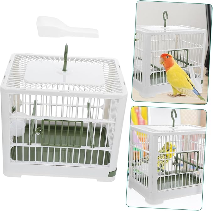 POPETPOP Foldable Lightweight Bird Carrier Cage for Small Parrots Travel Cage Removable Tray for Parakeets and Cockatiels Breathable Design for Comfort and Safety
