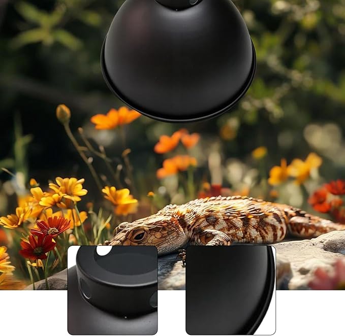 Baoblaze Reptile Dome Lamp Cover Lampshade Aluminum Accessories Replace Parts Light Shade for Turtles Bearded Dragon Reptile Terrarium, 8.5in White Lining