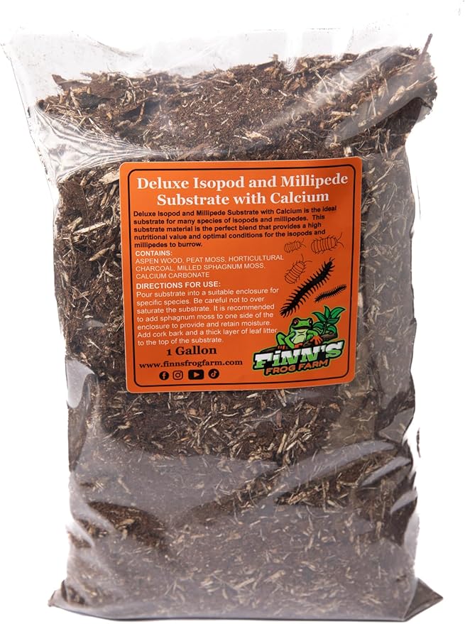 Finn's Frog Farm Deluxe Isopod and Millipede Substrate with Calcium - (1 Gallon), Brown