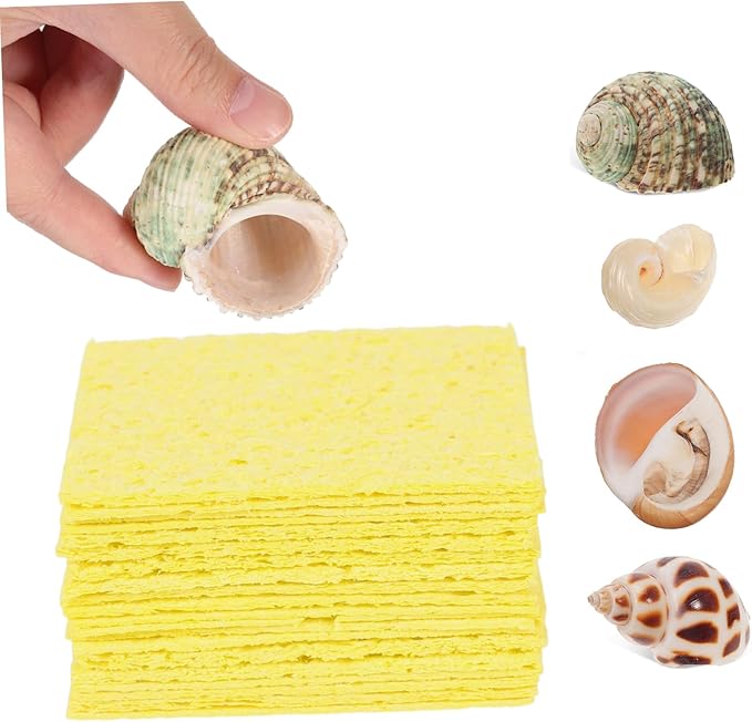 Toyvian 20pcs Crab Humidity Sponges Unbleached Sea Sponges for Maintaining Tank Moisture Multi-Functional PET Crab Supplies Suitable for Reptile Tanks