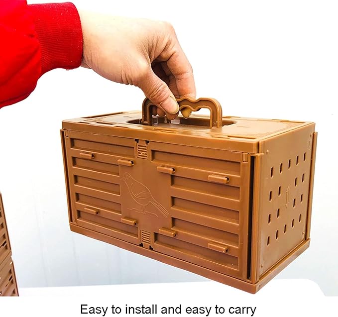 Portable Bird Parrot Carrier Cage, Lightweight & Breathable Outdoor Travel Cage for Small Birds, Compact Plastic Design