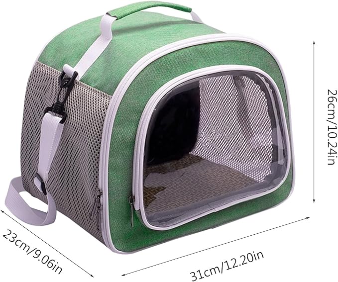 Clear Designed Pet Carrier Bag with Widening Handle& Mesh Window Foldable Bird Travel Out Package Travel Cage